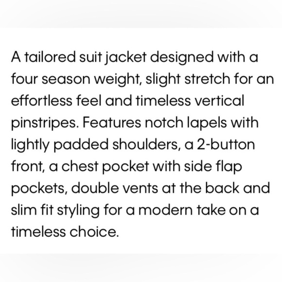 KENNETH COLE Blazer. Navy pinstriped pattern. - Picture 8 of 9